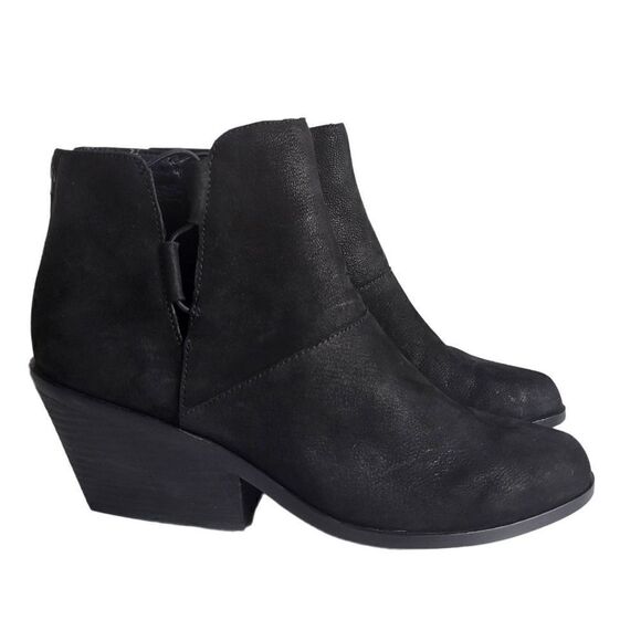 Eileen Fisher Tote Bootie Black Suede Lace Up Side Size 10 - Picture 3 of 13